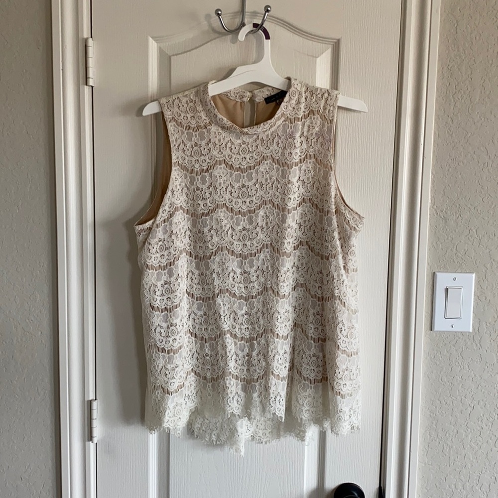 Rose and Olive Lace Lined Tank